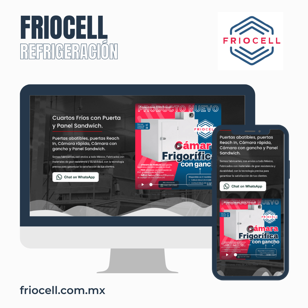 Proyecto Diseño de página web terminada entregada Cliente Friocell Querétaro