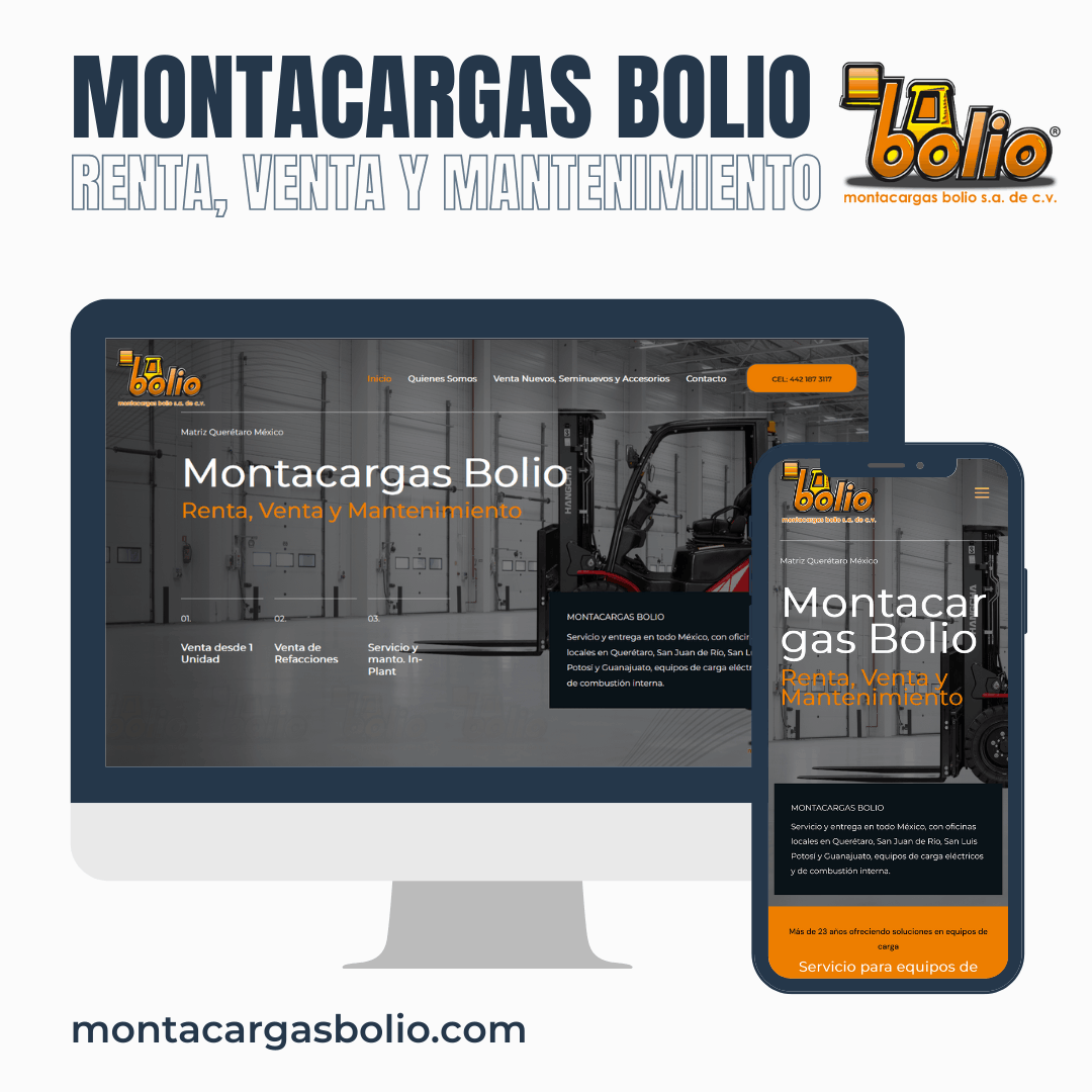 Proyecto Diseño de página web terminada entregada Cliente Montacargas Bolio Querétaro
